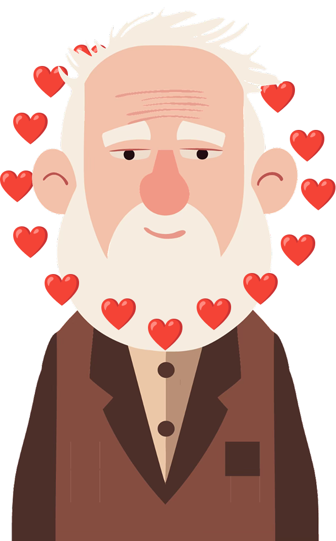hearts around grandpa